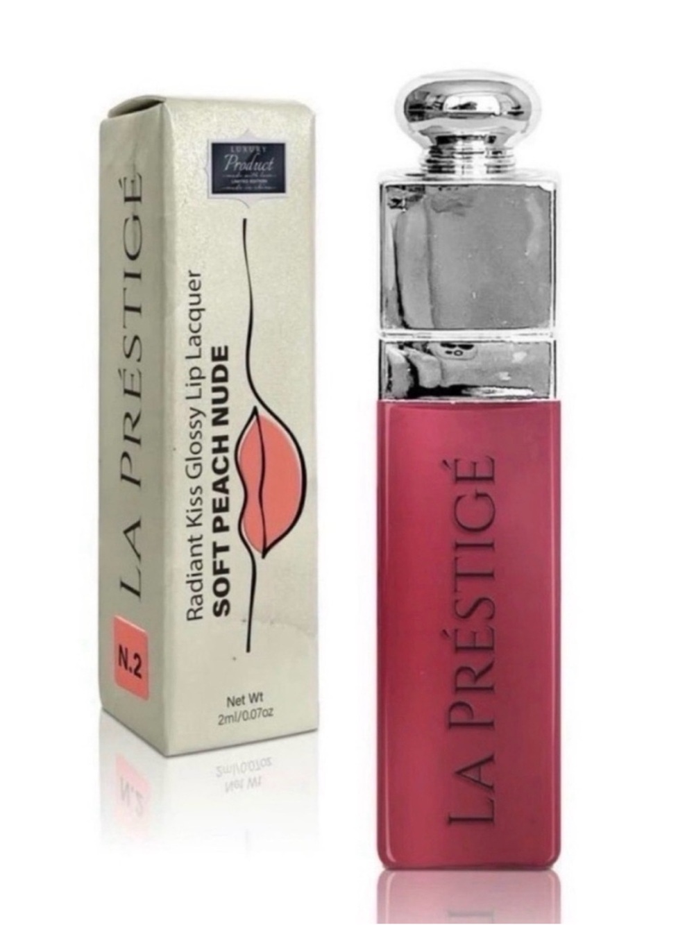 La Prestige Radiant Kiss Glossy Lip Lacquer - Soft Peach Nude (N.2)